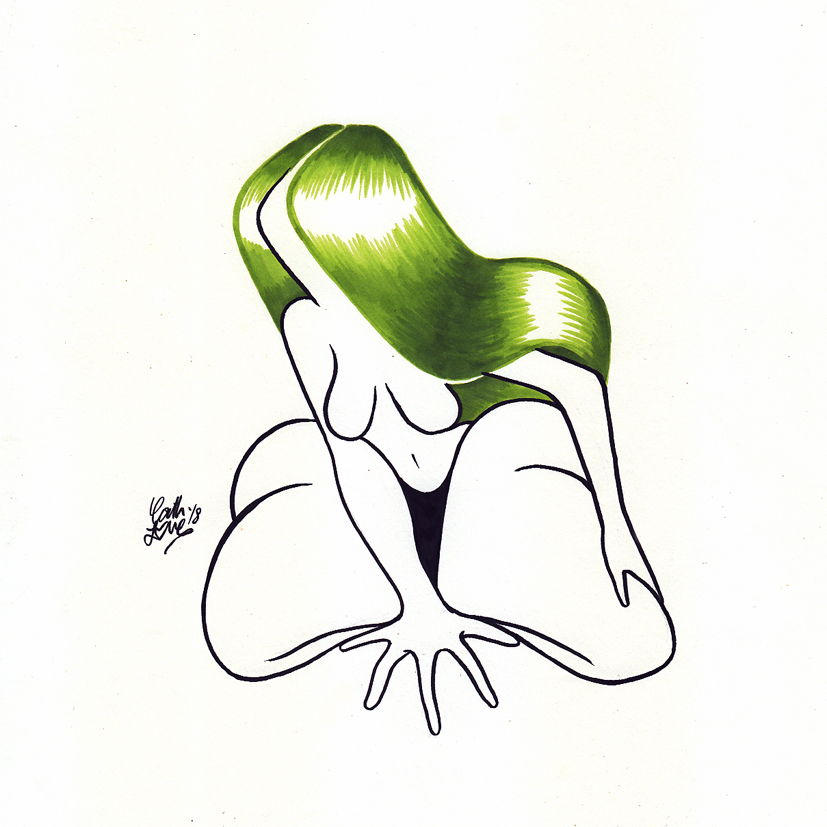 Green Juicy: original drawing 2018