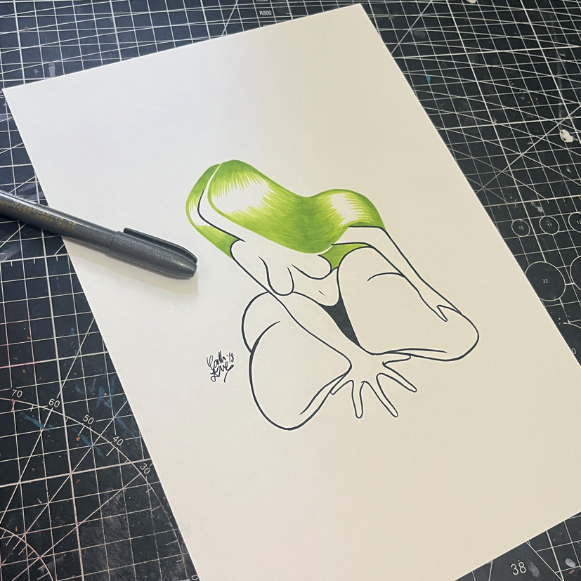 Green Juicy: original drawing 2018 - Image 2