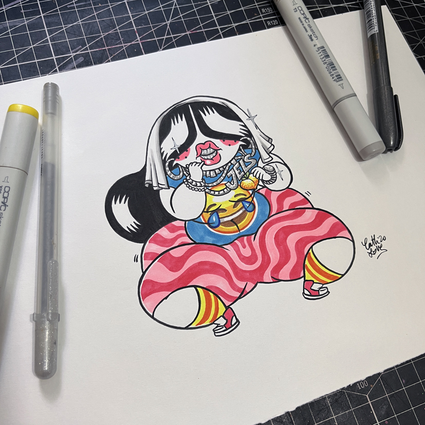 Jeliboo original drawing: Iced Out Jeli - Image 2