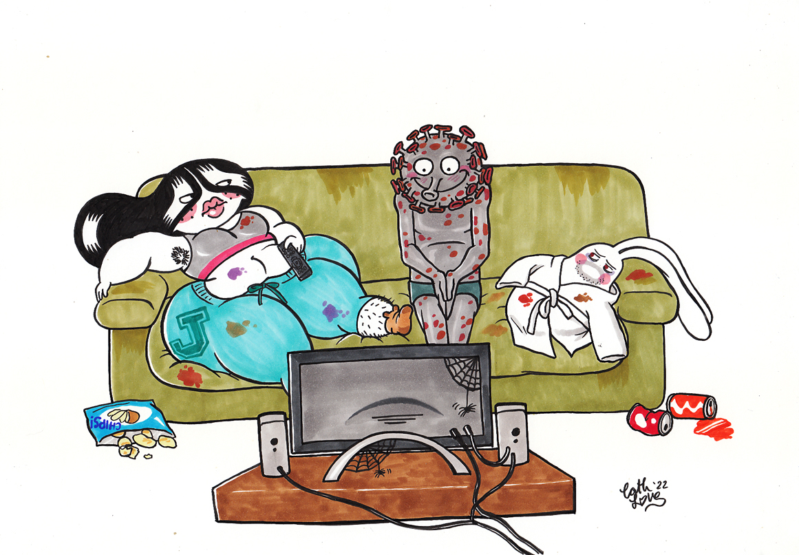 Jeliboo original drawing: READ THE ROOM, COVID