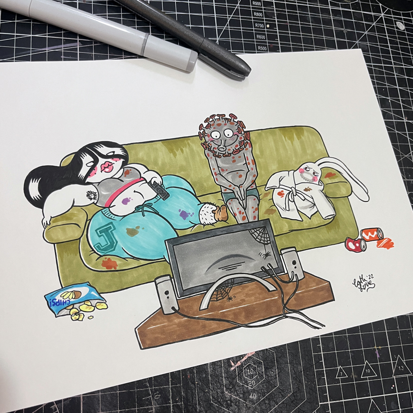 Jeliboo original drawing: READ THE ROOM, COVID - Image 2