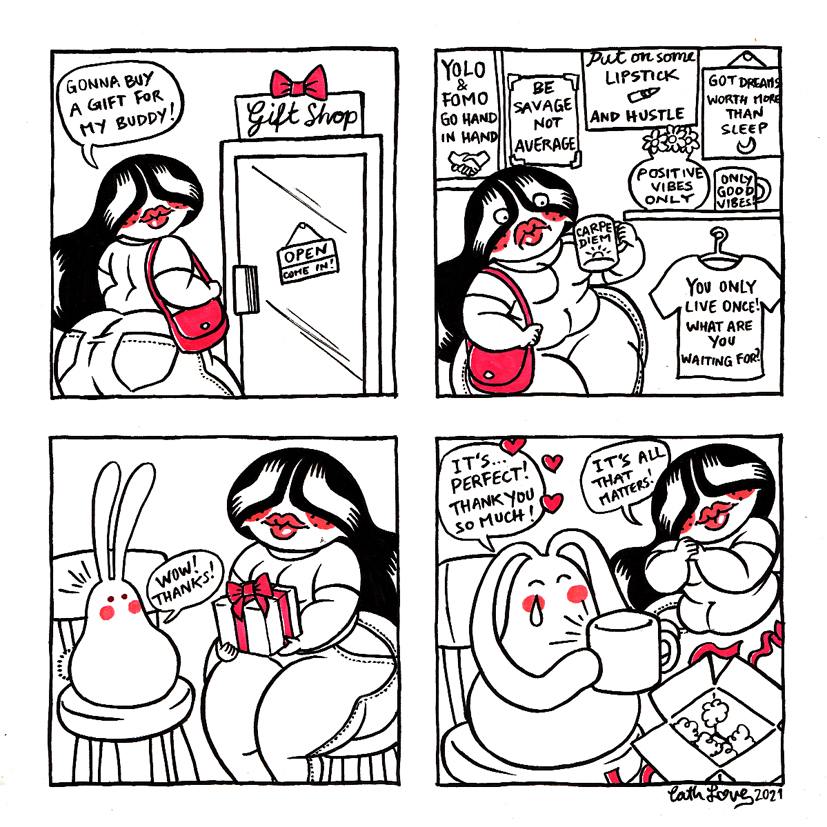Jeliboo original drawing: The Gift Shop Comic