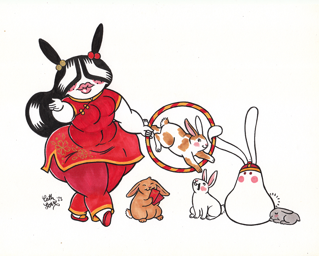 Jeliboo original drawing: 2023 Year of the Rabbit Jeliboo